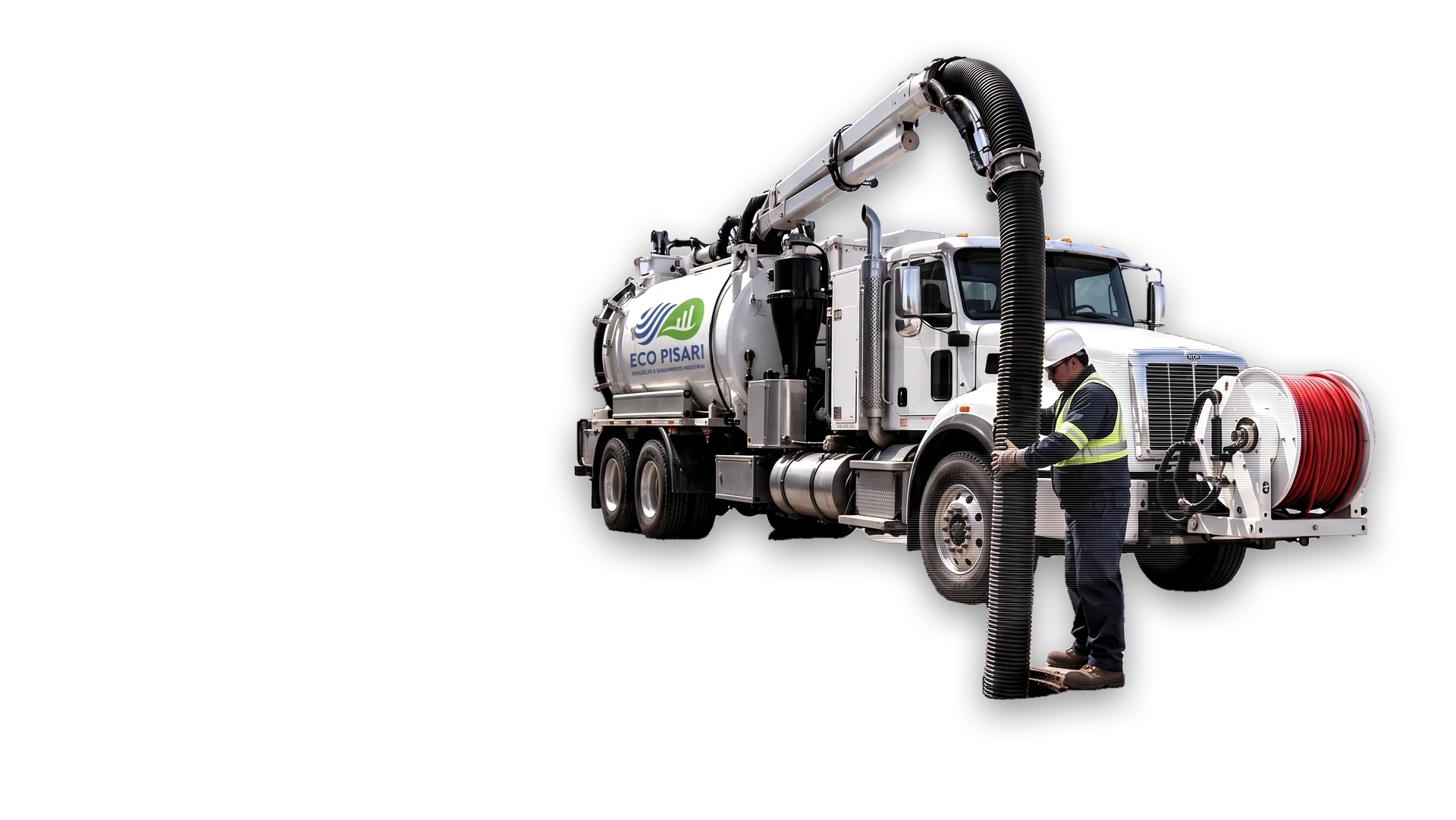 Unidad Vactor de Eco Pisari frente a un comercio